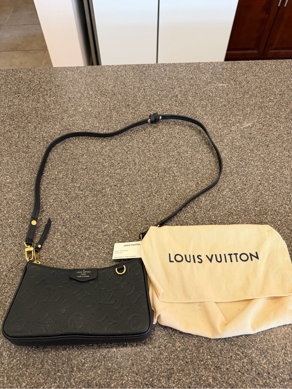 Louis Vuitton Black Crossbody Shoulder Bag w/Dust bag